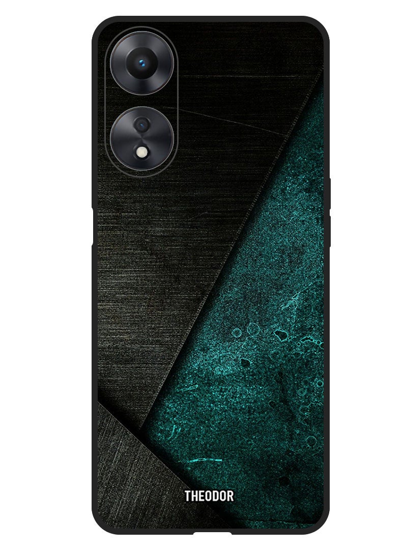 Theodor Protective Case Anti Scratch Shock Proof Bumper Cover For Oppo F23 5G Black Dark Green Pattern - Image 1