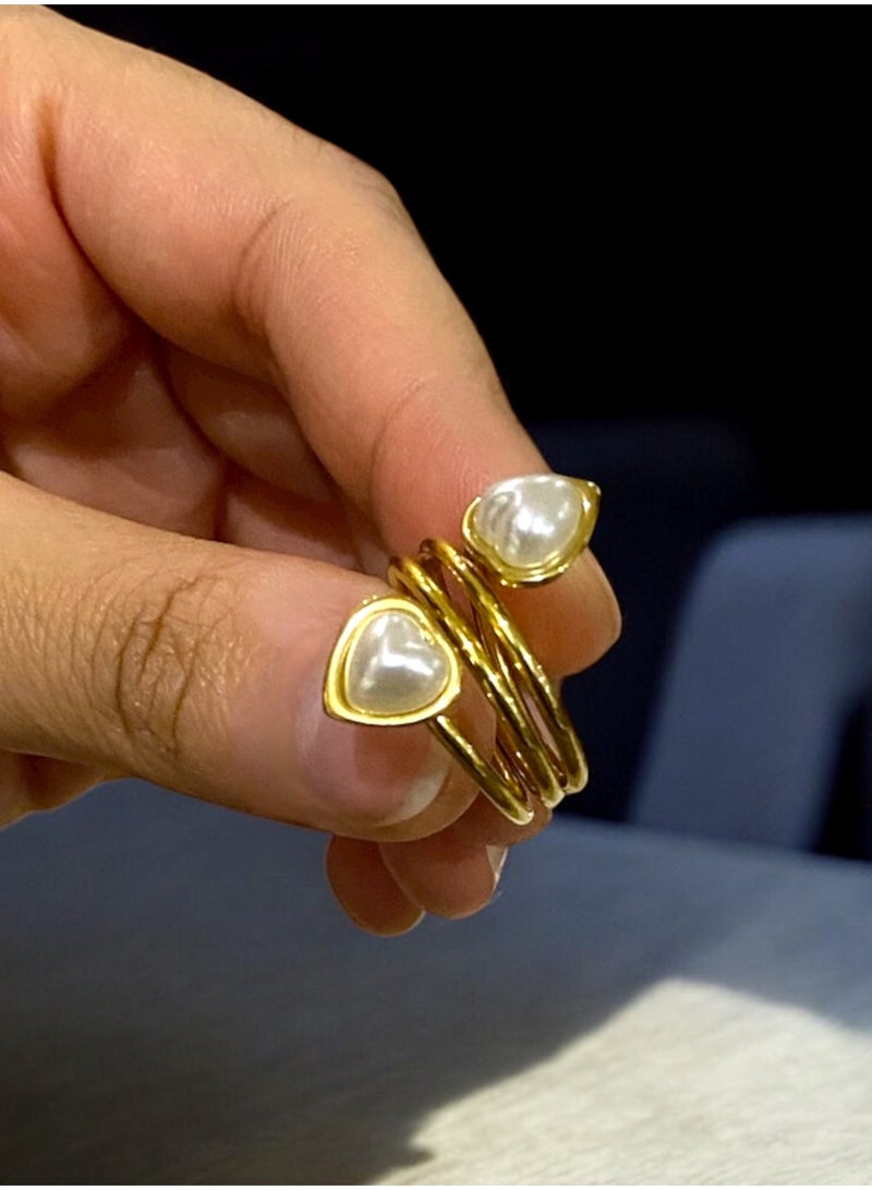 GOLDMAX 18k Gold Plated Stainless Steel Ring For Women Size 7 - Image 2