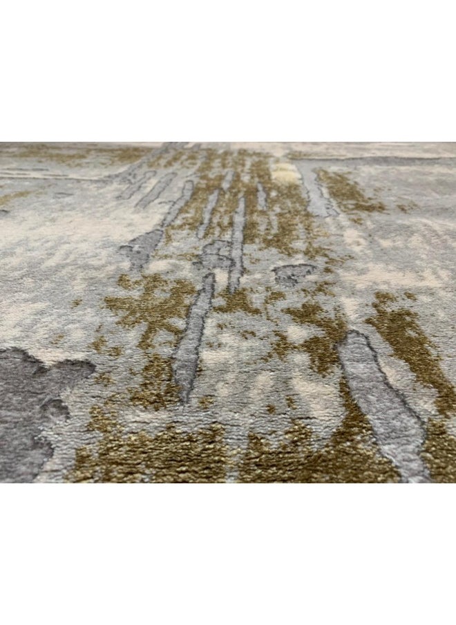 HANDPICKED FURNITURE Handpicked Furniture Abstract Gold Rug, Ultra Soft Area Carpets For Bed Room, Living Room, And Dining Room, Antislip Floor Carpets, Easy To Clean, Made In Turkey  - Image 2
