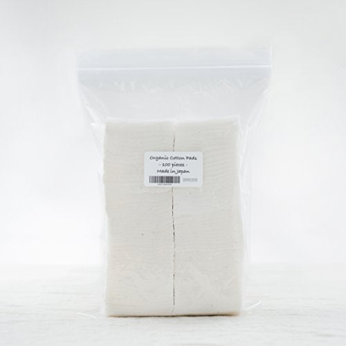 AMOZA Japanese Organic Cotton Pads 100 Pieces 100% Organic Unbleached [Made in Japan] (4 Packs) - Image 2