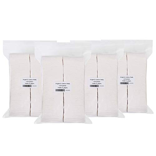 AMOZA Japanese Organic Cotton Pads 100 Pieces 100% Organic Unbleached [Made in Japan] (4 Packs) - Image 1