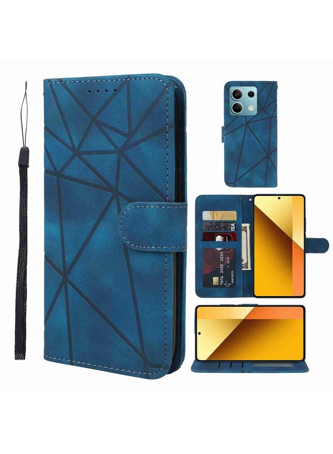 The Bros Case For Xiaomi Redmi Note 13 5G Global Skin Feel Geometric Lines Leather Phone Case