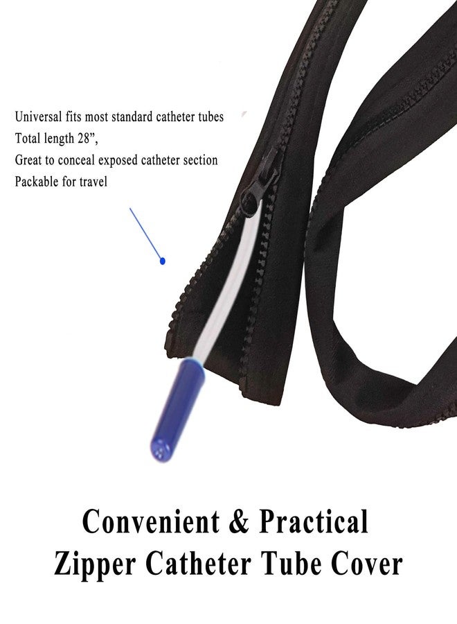 HJKEMI Catheter Tube Cover of Catheter Bag Covers Replacement Catheter Tube Cover with Wrap-Around Zipper for Foley Catheter Bag Holder Discreet and Easy Install Urinary Drainage Bag Holder Catheter Supplies - Image 4