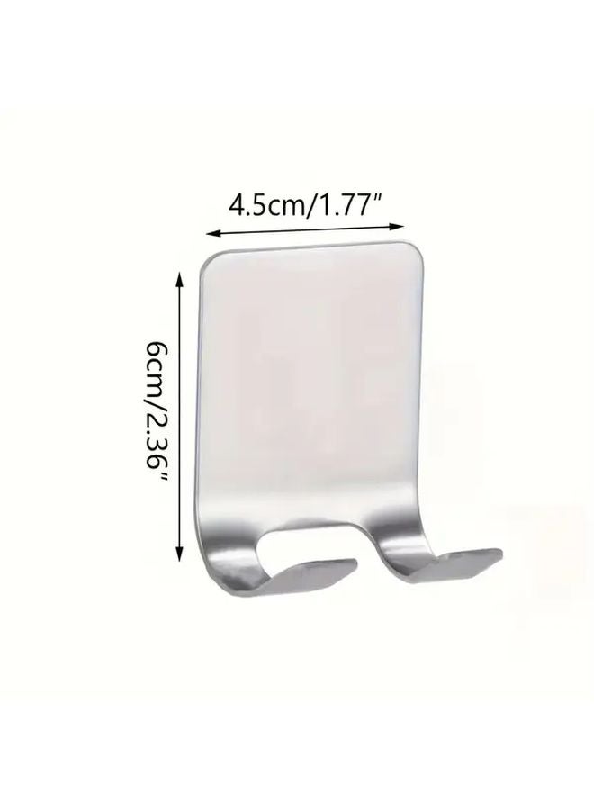 6pcs Stainless Steel Wall Mount Hooks Organizer For Phone Chargers And Shavers - Image 4