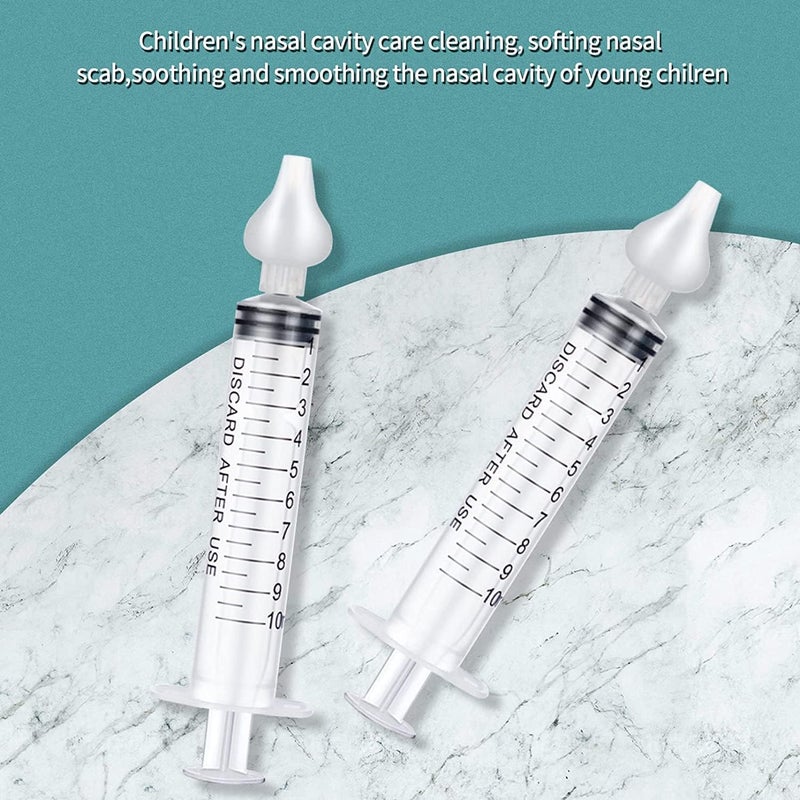 JUSONEY Baby Nose Syringe  Professional Fly Baby Irrigator with Clean and Reusable Silicone Nose Tips 2 Pieces - Image 5