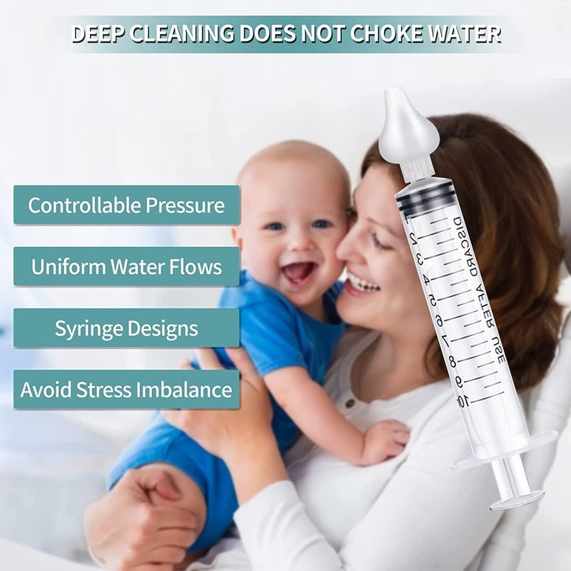 JUSONEY Baby Nose Syringe  Professional Fly Baby Irrigator with Clean and Reusable Silicone Nose Tips 2 Pieces - Image 4