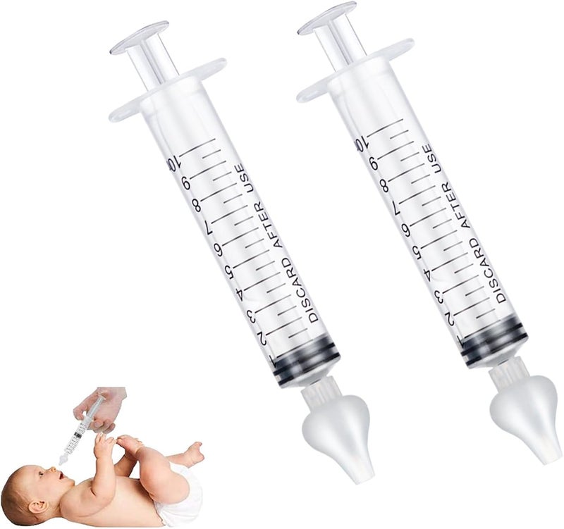 JUSONEY Baby Nose Syringe  Professional Fly Baby Irrigator with Clean and Reusable Silicone Nose Tips 2 Pieces - Image 1