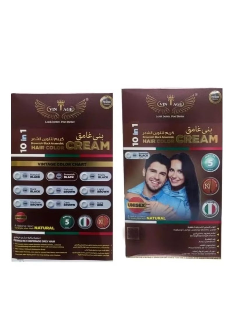 فينتاج كريم لتلوين الشعر 10×1 بني غامق - Image 3