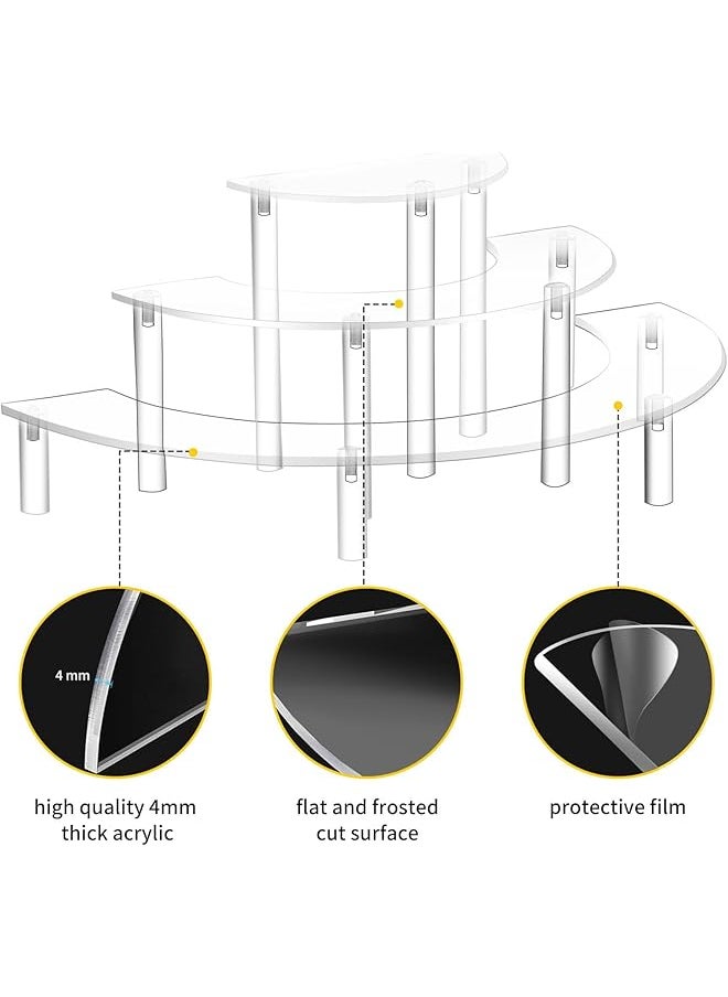 erorex Acrylic Display Stand 3 Tier Half Moon Risers Cupcake Display Stand Suitable For Dessert Cupcake Pop Figure Perfume Collections  - Image 5