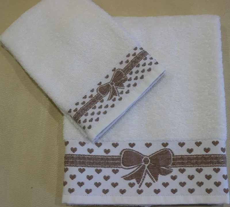 Ender Home Valentine's and Mother's Day Gift Set of 2 Bow Towel Set