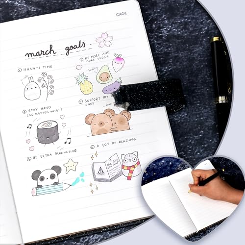 CAGIE Diary with Lock and Key for Girls Ages 8-12 Journal with Lock 296 Gold Edged Pages Heart-Shaped Locked Journal for Women Teen Girls with Gift Box, 5.3 x 7 Inch, Black - Image 5