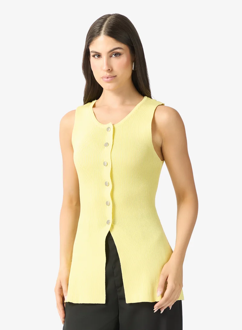 ELLA Button Down Vest Top