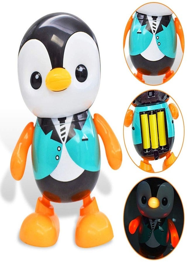 plutofit Dancing Penguin Toy Robot with Lightning Swinging Arms in Suit and Music for Kids - Image 4