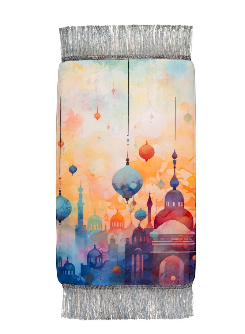 هلالفل سجادة صلاة للأطفال من هلال فول إنفينيت موسكس، مصنوعة من الإسفنج - ألوان متعددة | شرابات زرقاء داكنة | مقاومة للماء، قابلة للطي، مناسبة للحج والعمرة والسفر | سجادة صلاة مبطنة مانعة للانزلاق، مناسبة للجنسين، من 5 إلى 12 سنة