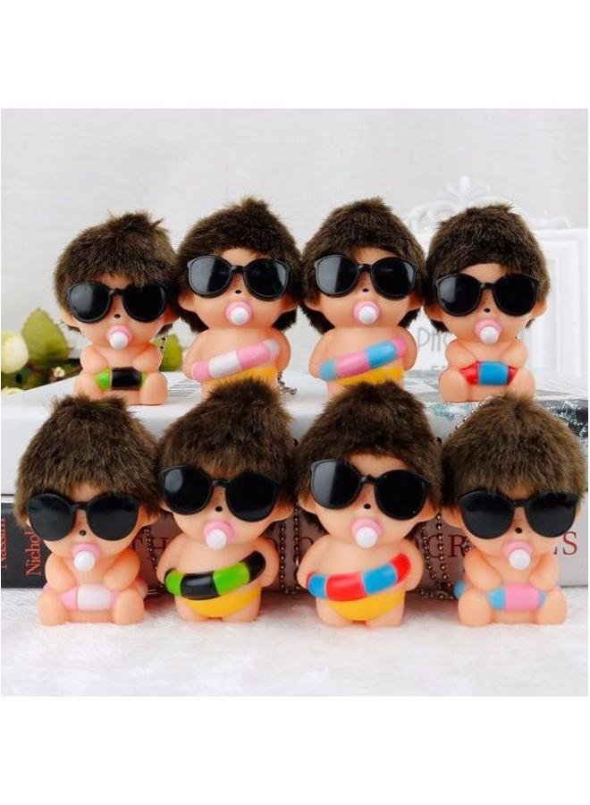Direct Selling Summer Swimming Ring Qiqi DIY Doll Can Stick Drill Car Pendant Key Clip Machine Toy-Color:Black And Green Standing - Image 5