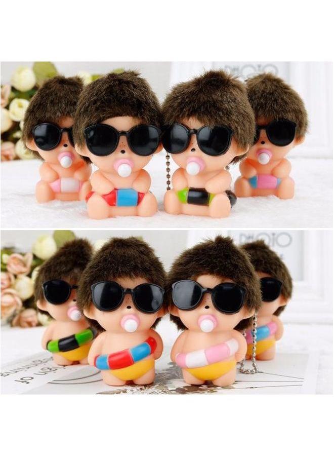 Direct Selling Summer Swimming Ring Qiqi DIY Doll Can Stick Drill Car Pendant Key Clip Machine Toy-Color:Black And Green Standing - Image 3