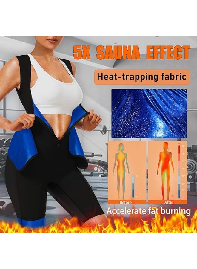 يلا جوي بدلات ساونا قابلة للتنفس للنساء، بدلة ساونا كاملة للجسم 4 في 1 لتخسيس الجسم بالكامل، قابلة لضبط الخصر، سترة ساونا كاملة للجسم لتدريب الخصر، بدلات رياضية، سترة ساونا، قابلة لضبط الخصر (كبير) - Image 2