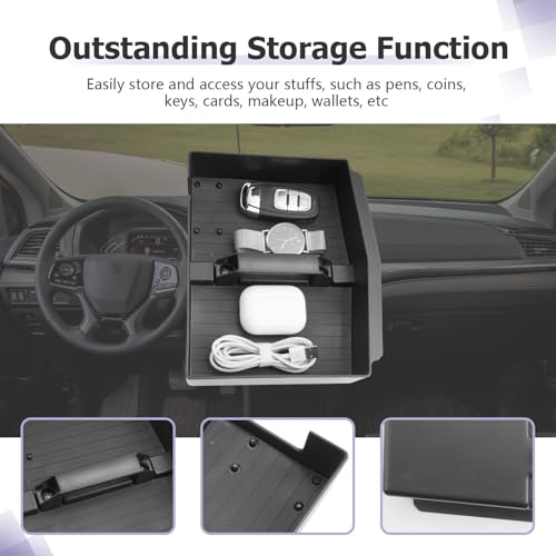 LUWU 2018-2026 Odyssey Center Console Organizer Compatible with 2018-2024 2025 2026 Odyssey Accessories Armrest Console Organizer Armrest Insert Tray Odyssey 2026 Accessories Black (NOT FOR LX) - Image 3