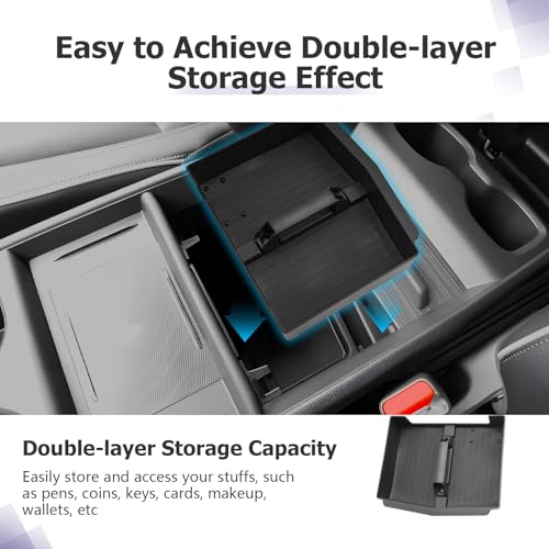 LUWU 2018-2026 Odyssey Center Console Organizer Compatible with 2018-2024 2025 2026 Odyssey Accessories Armrest Console Organizer Armrest Insert Tray Odyssey 2026 Accessories Black (NOT FOR LX) - Image 4