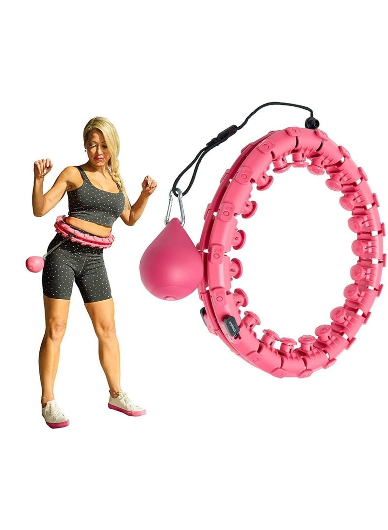 SportQ Smart Hula Hoop for Adult Weight Loss - 2 in 1 Abdominal Fitness Equipment with 24 Detachable Knots - Anti-Fall Hula Hoop Exercise Equipment for Men and Women