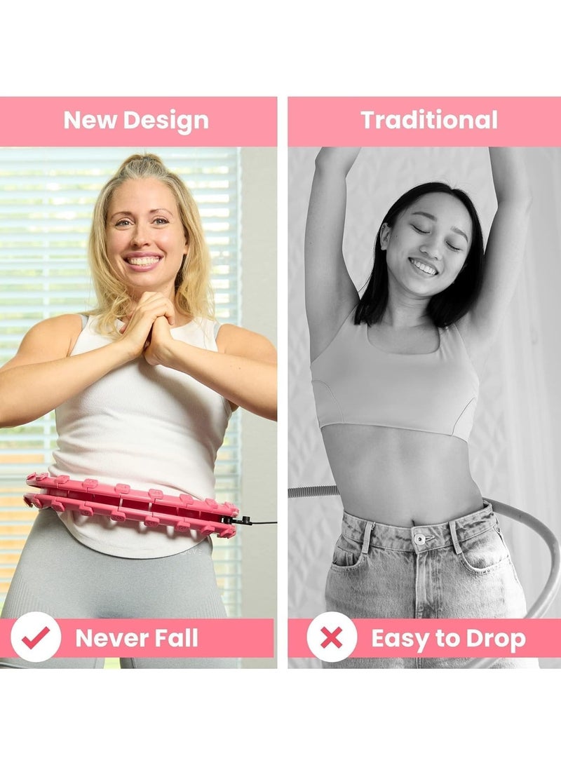 SportQ Smart Hula Hoop for Adult Weight Loss - 2 in 1 Abdominal Fitness Equipment with 24 Detachable Knots - Anti-Fall Hula Hoop Exercise Equipment for Men and Women