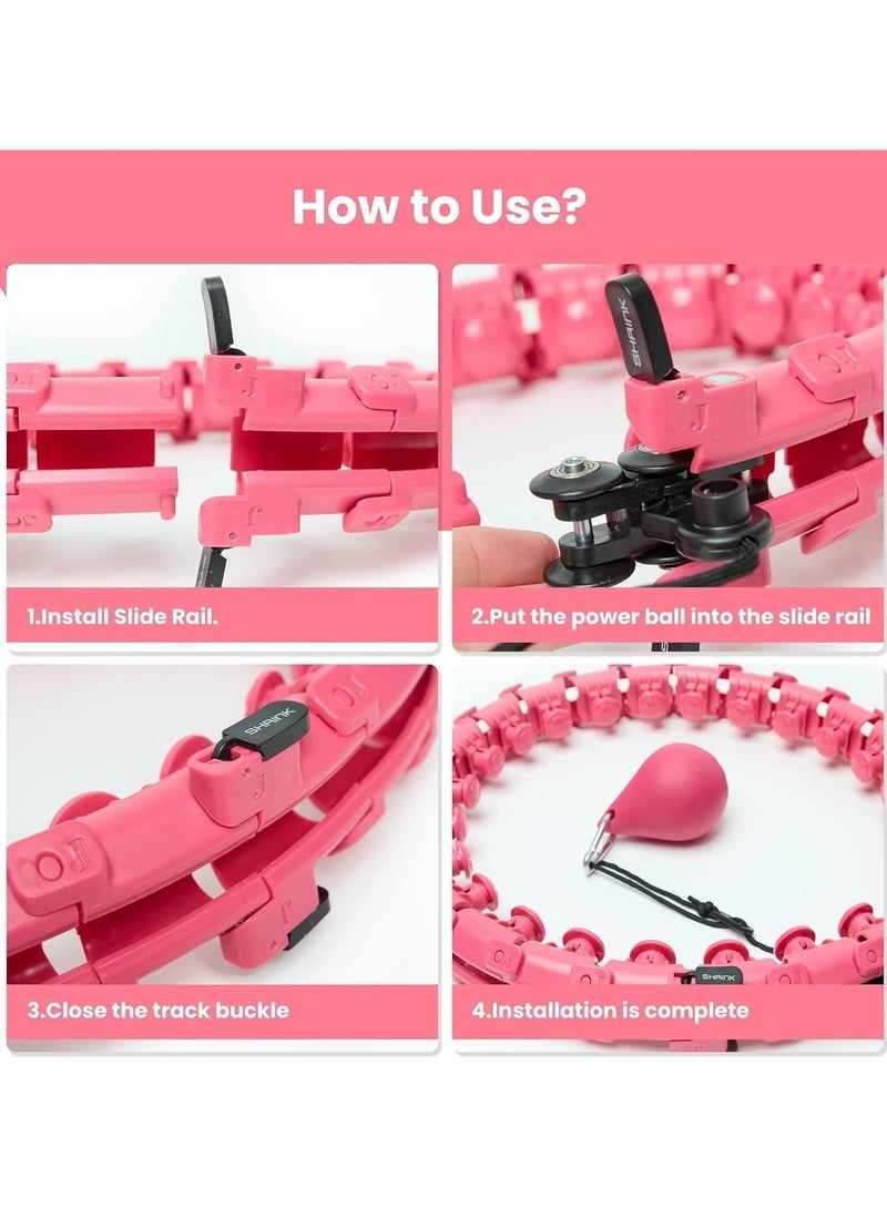 SportQ Smart Hula Hoop for Adult Weight Loss - 2 in 1 Abdominal Fitness Equipment with 24 Detachable Knots - Anti-Fall Hula Hoop Exercise Equipment for Men and Women