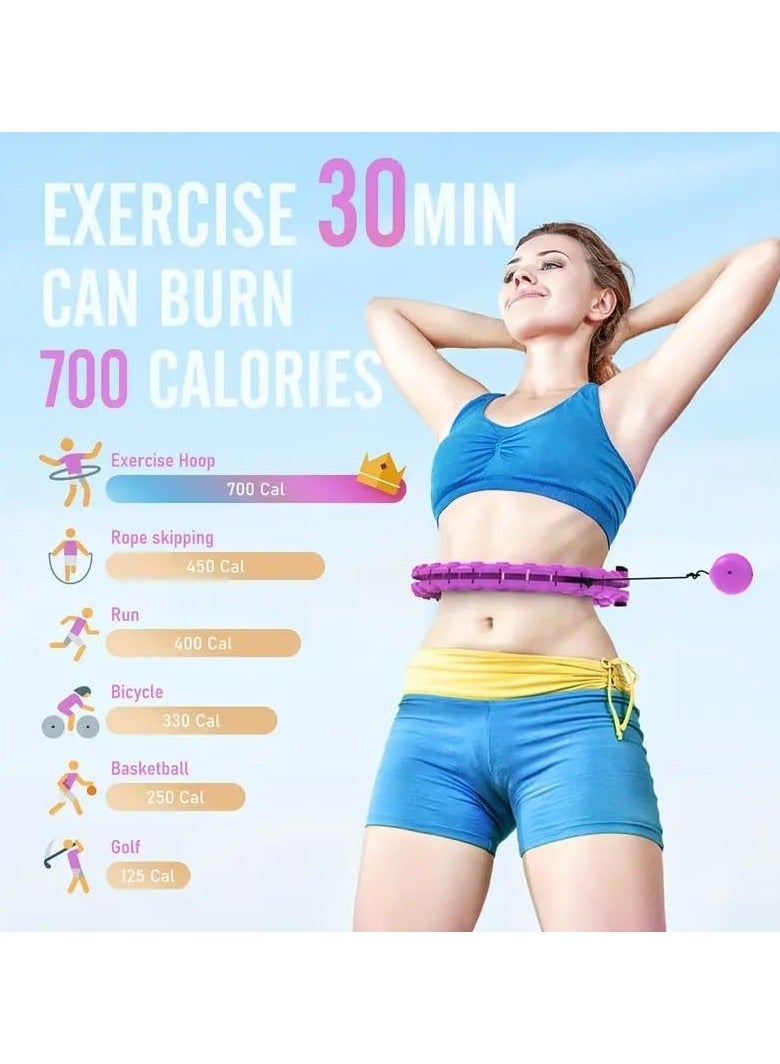 SportQ Smart Hula Hoop for Adult Weight Loss - 2 in 1 Abdominal Fitness Equipment with 24 Detachable Knots - Anti-Fall Hula Hoop Exercise Equipment for Men and Women