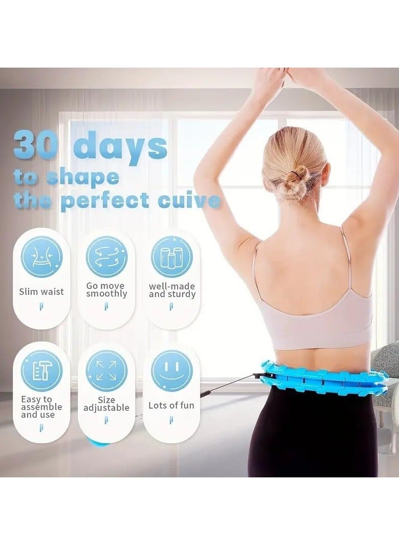 SportQ Smart Hula Hoop for Adult Weight Loss - 2 in 1 Abdominal Fitness Equipment with 24 Detachable Knots - Anti-Fall Hula Hoop Exercise Equipment for Men and Women
