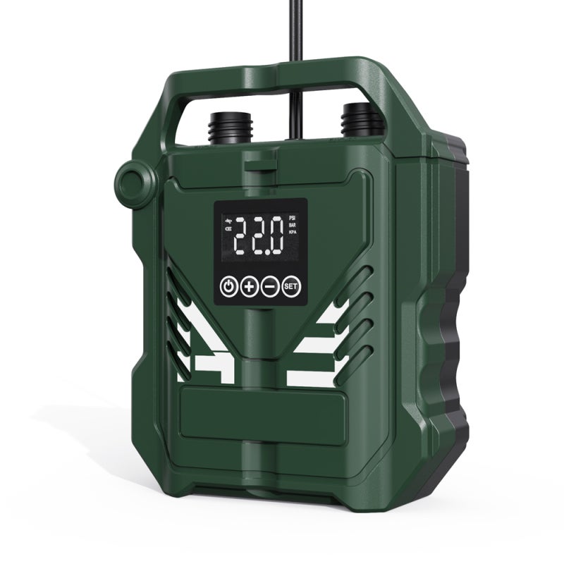 Portable Pump: 120W Dual Motor, LED Display With Auto Shut Off, Compact Green Inflatable Pump - 7 Versatile Nozzles, Multiple Inflation Modes for Paddle Board, Inflatable Boat, Outdoor Water Activitie - Image 4