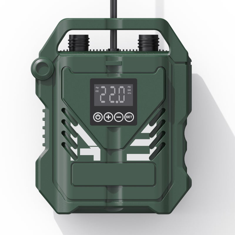 Portable Pump: 120W Dual Motor, LED Display With Auto Shut Off, Compact Green Inflatable Pump - 7 Versatile Nozzles, Multiple Inflation Modes for Paddle Board, Inflatable Boat, Outdoor Water Activitie - Image 3