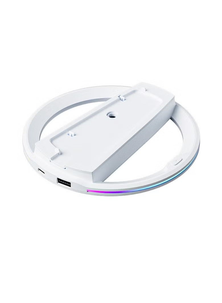 MWS-ForCamping Vertical Stand for PS5 Pro/PS5/PS5 Slim Disc u0026 Digital Edition, Cooling Base Holder Accessory for PS5 Console, with RGB Lights (White), Universal Anti-Slip Base Gaming Accessor - Image 2