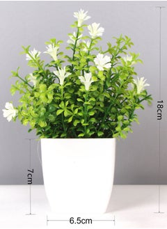 وهاواي 4 Pack Mini Artificial Flowers in Pot, Small Fake Greenery Plants, Faux Plastic Plants for Indoor Home Decor Living Room Bedroom Desktop Bookshelf Decoration Style  - Image 2