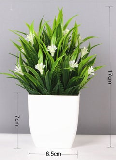وهاواي 4 Pack Mini Artificial Flowers in Pot, Small Fake Greenery Plants, Faux Plastic Plants for Indoor Home Decor Living Room Bedroom Desktop Bookshelf Decoration Style  - Image 3