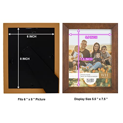 Renditions Gallery 6x8 inch Picture Frame Modern Style Wood Pattern and High Definition Glass Ready for Wall and Tabletop Photo Display, Walnut Frame - Image 5