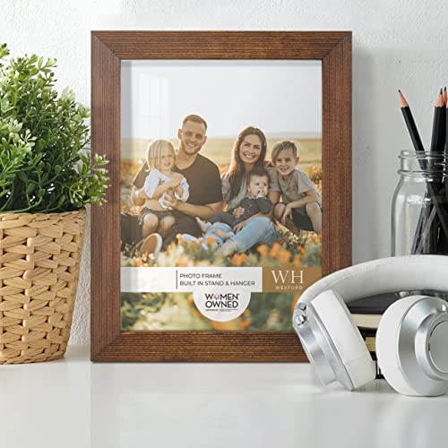 Renditions Gallery 6x8 inch Picture Frame Modern Style Wood Pattern and High Definition Glass Ready for Wall and Tabletop Photo Display, Walnut Frame - Image 4