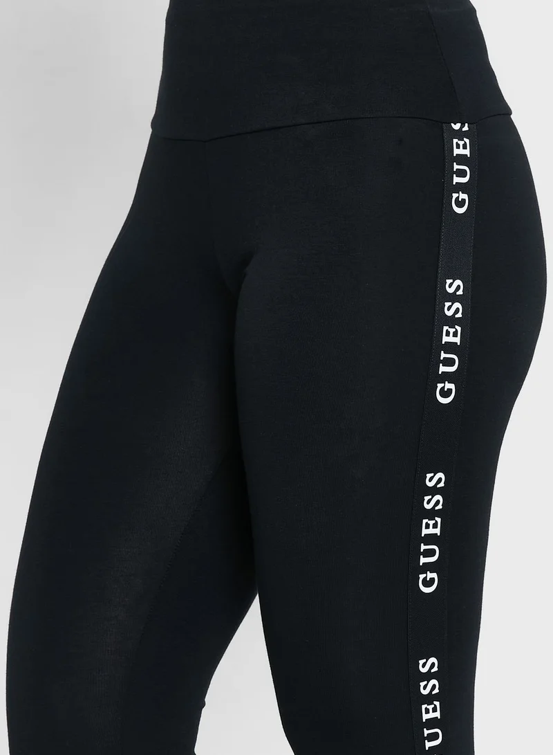 GUESS Stripe Detail High Waist Leggings