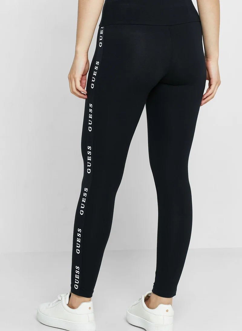 GUESS Stripe Detail High Waist Leggings