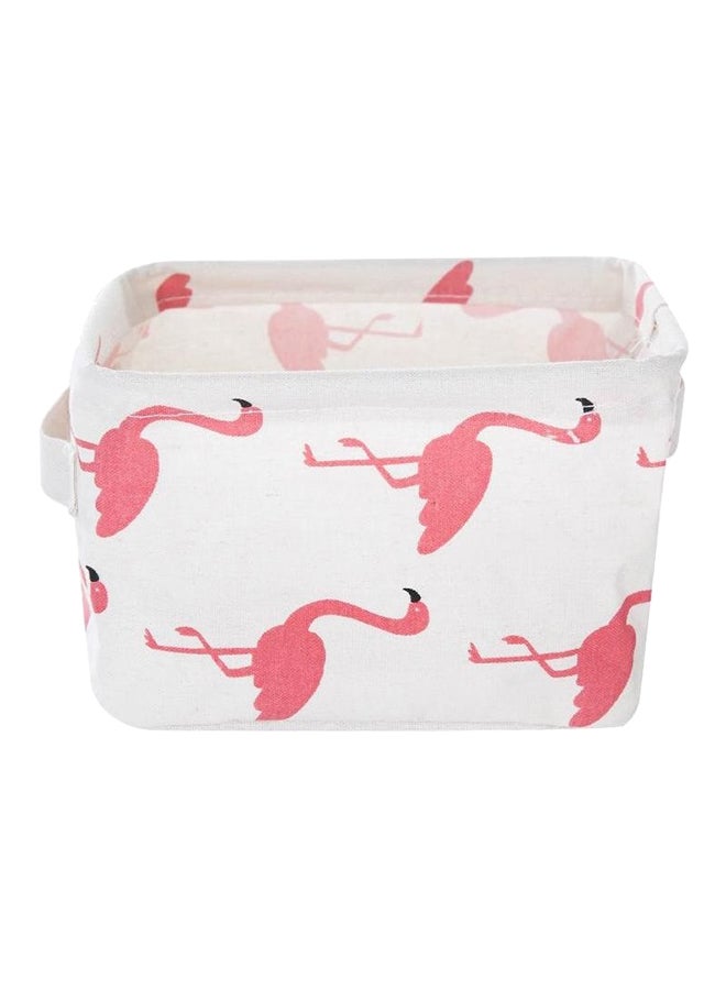 سلة تخزين للحمام وردي/أبيض 21x16.5x13سم