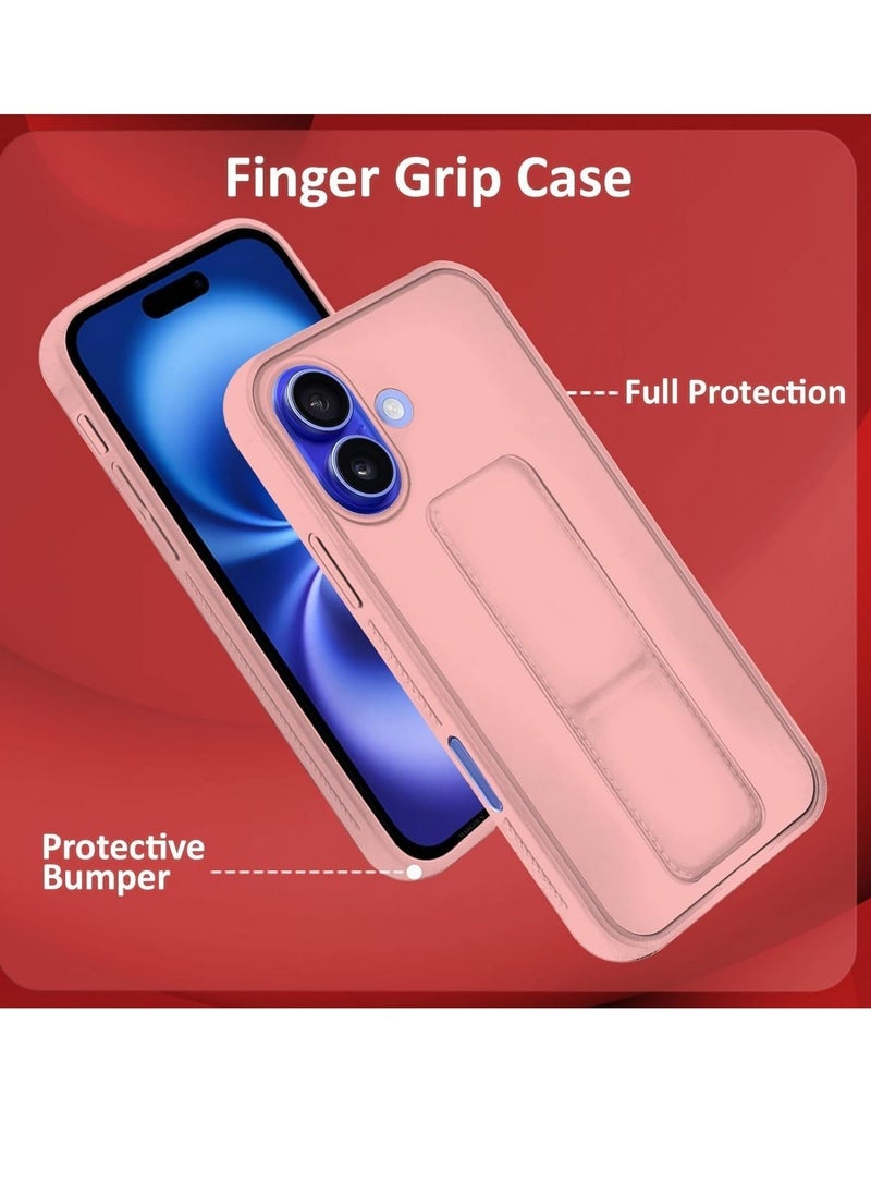 JAJEEK iPhone 16 Plus Pink Magnetic Car Mount Kickstand Case – Premium Silicone Hand Strap Multi-Stand Cover - Image 2