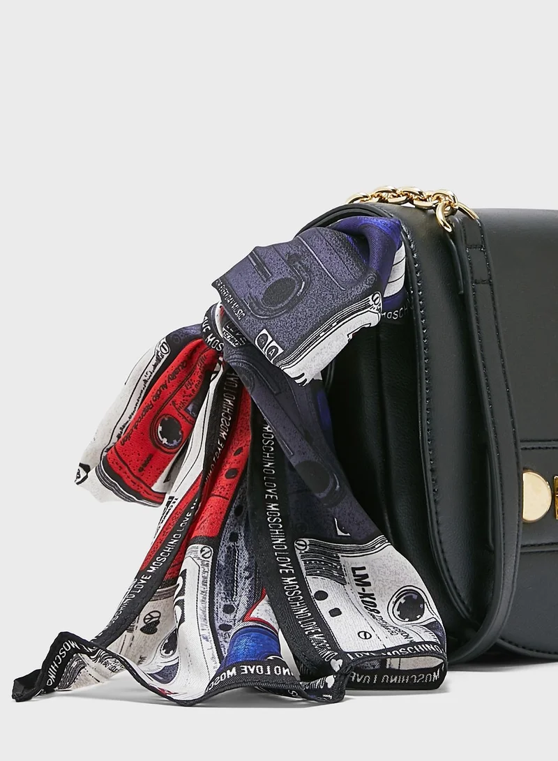 Love Moschino Logo Printed Crossbody With Scarf