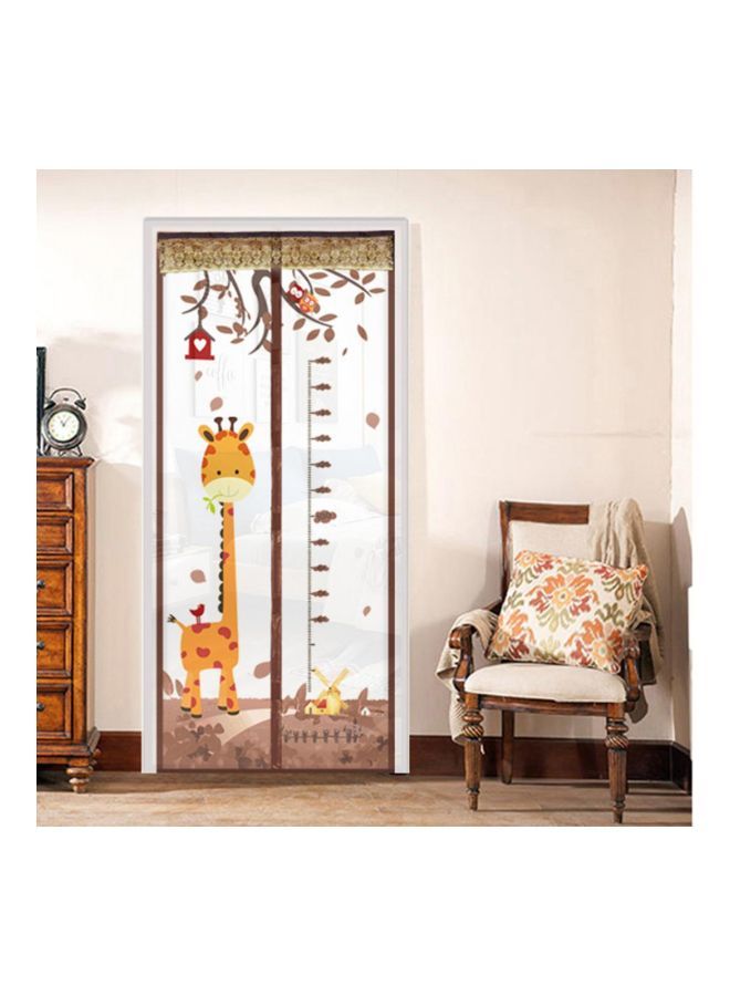 NIBEMINENT Printed Anti Mosquito Door Curtain Brown/Yellow/White 100x210centimeter - Image 2