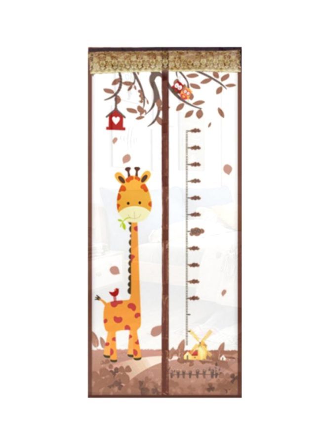 NIBEMINENT Printed Anti Mosquito Door Curtain Brown/Yellow/White 100x210centimeter - Image 1