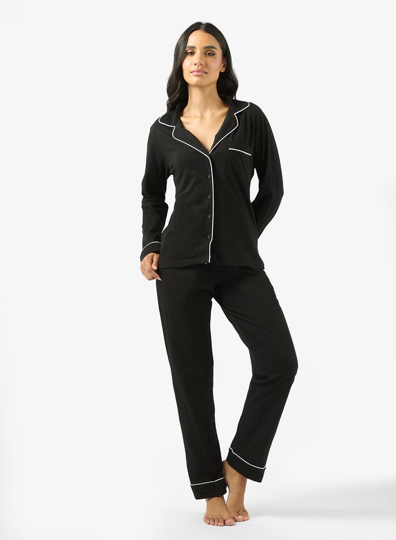 جينجر طقم بيجامة وقميص قطني مريح - Image 1