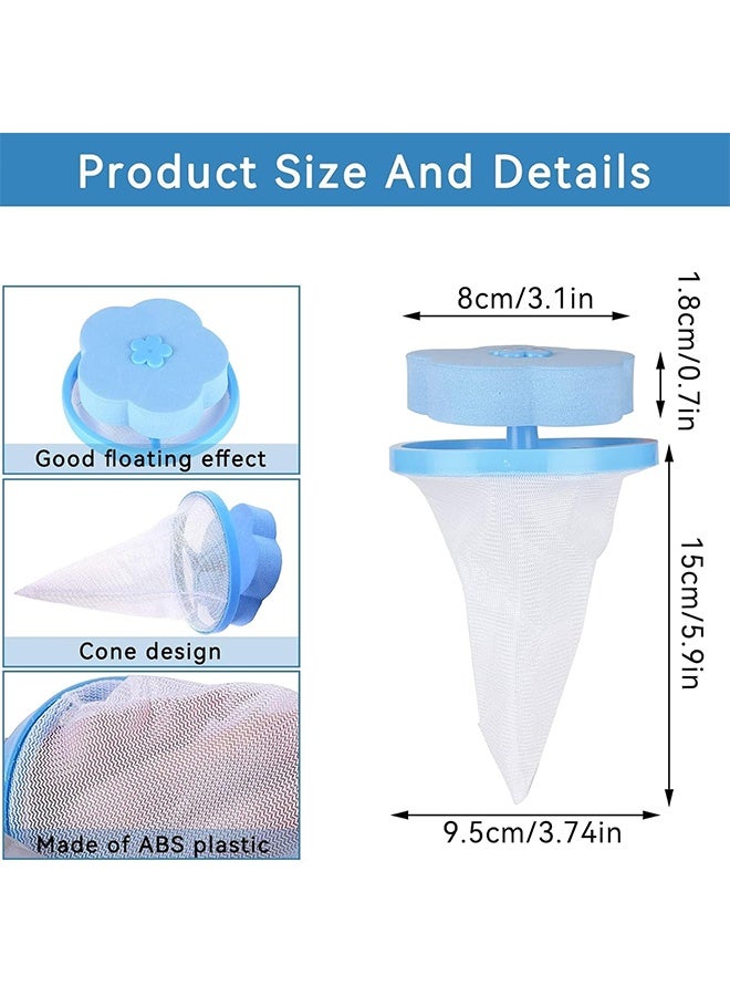 4 Pcs Reusable Lint Catcher for Washing Machine, Household Washing Machine Lint Mesh Bag Hair Filter Net Pouch Washer Hair Catcher(2 Blue, 2 Pink)  - Image 3