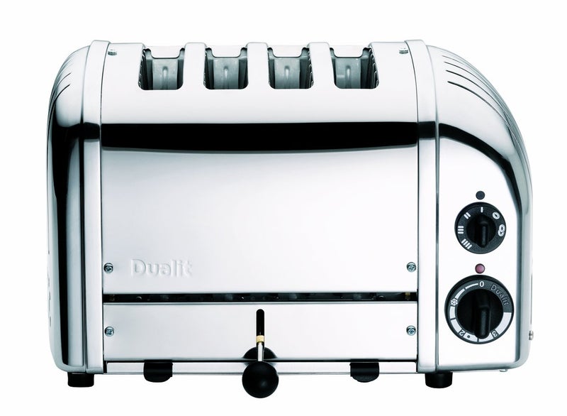 Dualit Dualit Classic 4 Slice NewGen Toaster - Stainless Steel - Hand Built in the UK - Replaceable ProHeat elements - Defrost Bread - Mechanical Timer - Polished Classic Toaster  - Image 1