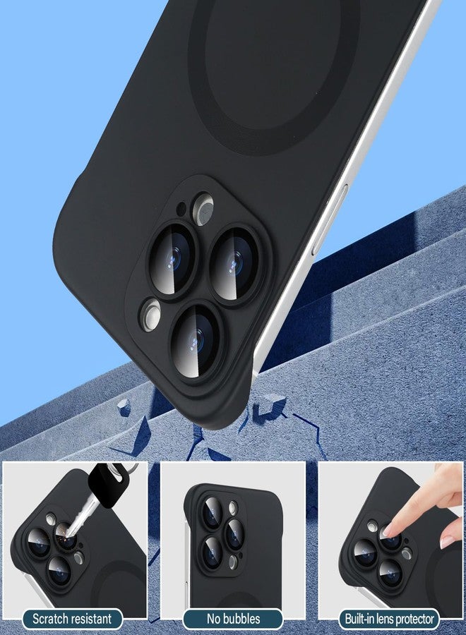 أوميو جراب أوميو المغناطيسي النحيف لهاتف آيفون 16 برو ماكس، متوافق مع ماج سيف، مصنوع من البولي كربونات غير اللامع، بتصميم بسيط بدون إطار وحواف، مع واقي لعدسة الكاميرا، مناسب للرجال والنساء، لون أسود تيتانيوم - Image 3