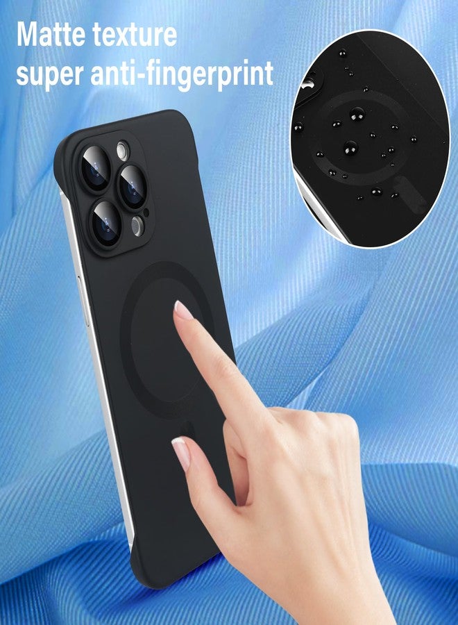 أوميو جراب أوميو المغناطيسي النحيف لهاتف آيفون 16 برو ماكس، متوافق مع ماج سيف، مصنوع من البولي كربونات غير اللامع، بتصميم بسيط بدون إطار وحواف، مع واقي لعدسة الكاميرا، مناسب للرجال والنساء، لون أسود تيتانيوم - Image 5