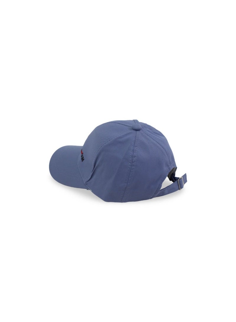 Fancy Girls Cotton Cap – Baby Blue with Heart Embroidery - Image 2