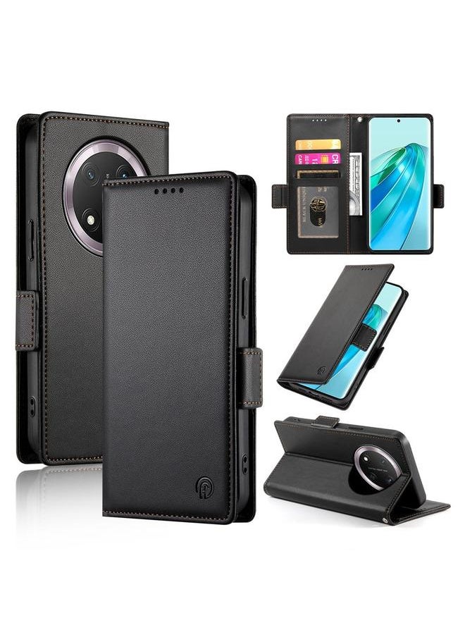 Zaboon Case For Honor X9c Global / Magic7 Lite Side Buckle Magnetic Frosted Leather Phone Case  - Image 1