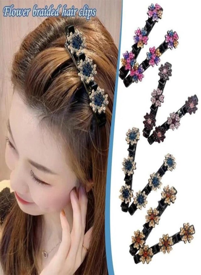 KARDIFF 4Pcs Sparkling Braided Hair Clips Girls Crystal Stone Hair Braid Accessories Fashion Hairpins Hair Styling Sectioning Clips For Thick Hair, Multi Random design - Image 4
